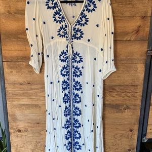 Free People embroidered midi dress